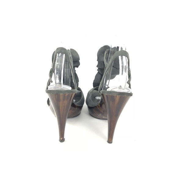 Wild Diva 10 Ruffle Open Toe Sandals Heels - Picture 5 of 8